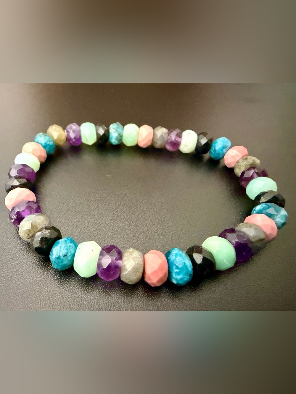JAY KING’S DESERT ROSE TRADING FACETED MULTI-GEMSTONES BEADS STRETCH BRACELET